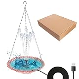 Floating Fountain for Bird Bath with USB Power and Flexible Location Options Using 1 5m Cable (Light Red)