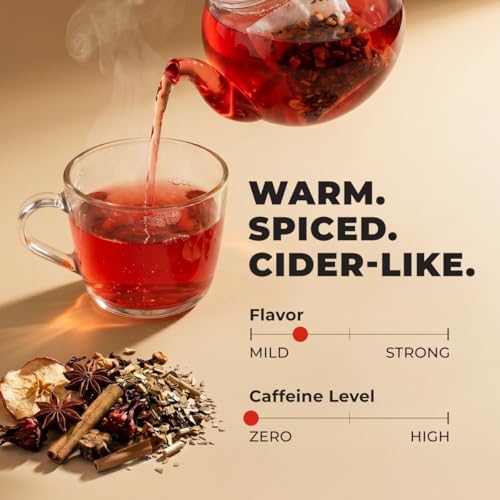 Gya Tea Co Apple Cinnamon Tea (100 Bags) - Caffeine Free Apple Cider Tea - Spiced, Warm & Sweet Herbal Blend, Enjoy Hot Or Iced - Pure Ingredients, No Additives, No Sugar, Non-GMO - 4
