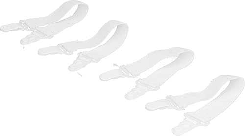 Miniatura 5 de Hyuduo Correas de soporte para sábanas, 4 piezas ajustables para sábanas de cama, correas elásticas, soporte de clips de fijación, sujetadores de