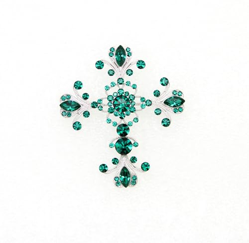 Image of Faship Gorgeous Rhinestone Crystal Cross Crucifix Pin Brooch