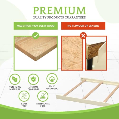 Image of CC KITS Full-Size Conversion Kit Bed Rails for SmartStuff Convertible Cribs by Universal Furniture - Solid Wood Rail - Toddler and Adult Bed Rail for Full-Size Beds - Nursery Furniture (French White)
