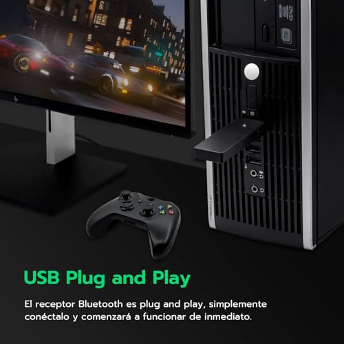 Mcbazel Adaptador Inalámbrico Xbox One para PC/Windows 7/8/8.1/10/11, Receptor USB Compatible con Mandos Xbox One/S/X/Elite/Elite 2/Series S/X