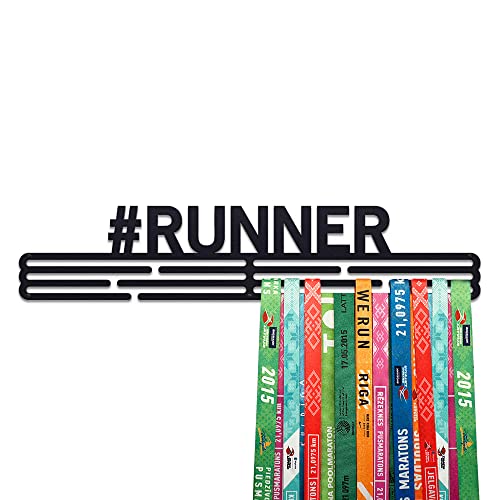 United Medals #Runner Colgador de medallas Negro | Medallero Acero | Medal Holder dispaly Hanger | Medalla Percha - 60 medallas Cover