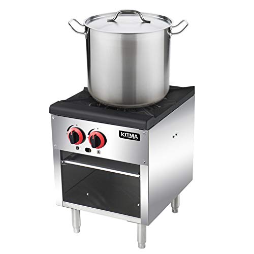 Commercial Stove, Stainless Steel Countertop Stock Pot Range Liquid Propane, 18