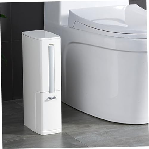 Cubo de basura estrecho rectangular ideal para organizar baños pequeños 3