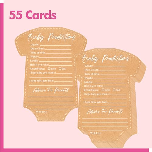 Image of 55PCS Baby Predictions, Double Sided Advice Cards Baby Shower Decorations Cards Wishes to Baby for Parents