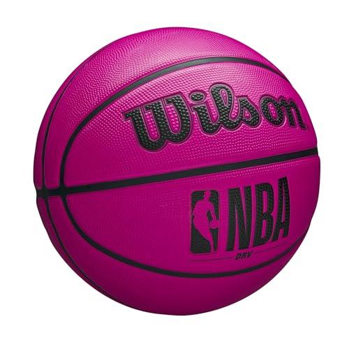 Image of WILSON NBA DRV Outdoor Basketball with Pump - Pink, Size 7-29.5 inch