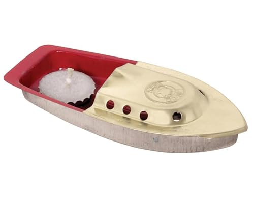 Ameisenkeks® Klassisches Dampfboot aus Metall – Kerzenbetriebenes Spielzeugboot für Kinder & Sammler