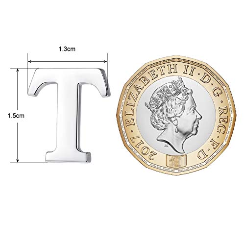 Image of HONEY BEAR Initial Alphabet Letter Lapel Pins Collar Badge Brooches for Mens /Womens Shirt Dress Decoration Silver