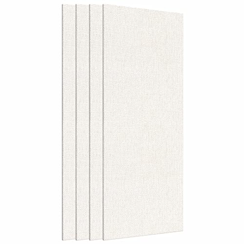 Image of Scholar Art Hobby Series 04 Oz (230 GSM) 100% Cotton Canvas Panel Board for Painting (White Blank Canvas Boards for Acrylic Paint, Oil Paint, Wet & Dry Media) | 04 inchx08 inch (10x20 cm), Pack of 4