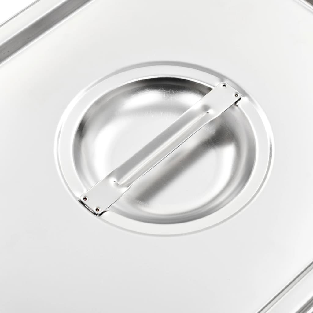 Pokrywa ze stali nierdzewnej do pojemników GN 1/2 325 x 265 mm, 2 sztuki, zapasowa pokrywka do pojemników utrzymujących ciepło, Chafing Dish i bufet gastronomiczny, wytrzymała i łatwa w