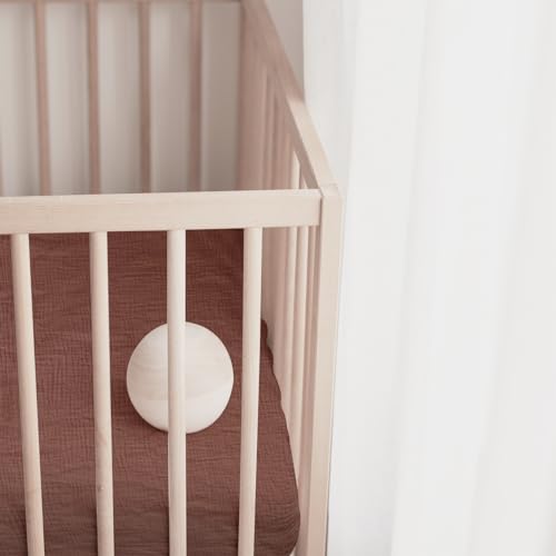 Image of Ultra Soft Muslin Crib Sheets for Baby, Premium Breathable Organic Cotton Crib Fitted Sheet for 52''x28''Standard Crib and Toddler Mattress,Brown&Coffee
