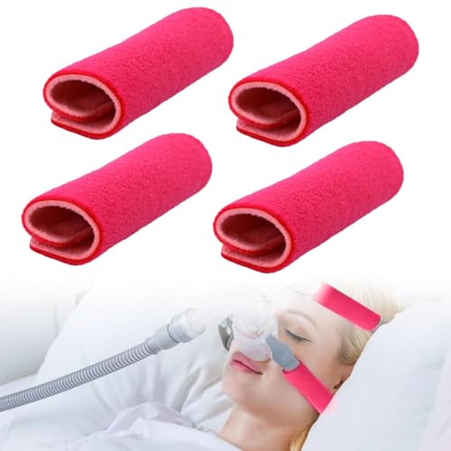 Fundas de correa CPAP universal almohadillas faciales CPAP almohadillas de confort para correa de 4 piezas (Rosa)