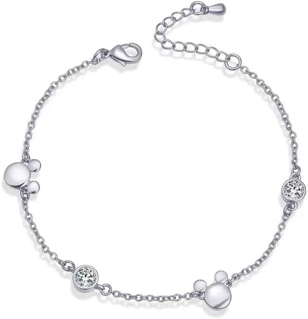 Mouse Bowknot Butterfly Bracelet Cubic Zirconia Adjustable Chain Hand Wrist Bracelets Cute Jewelry Gifts for Women