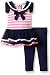 Youngland Baby Girls' Striped Knit To Woven Tiered Sailor Dress and Legging Set