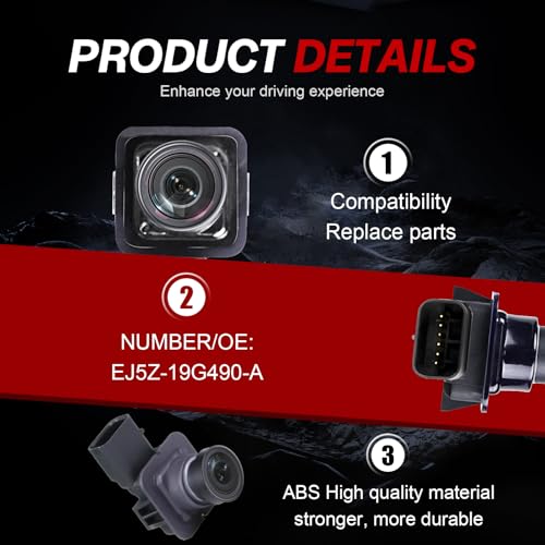 Image of Rear View Backup Camera EJ5Z-19G490-A Compatible with Ford Escape 2014 2015 2016 Parking Assist Camera GJ5T19G490AD GJ5T-19G490-AB