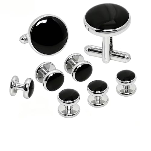 Set 8 Piezas Mancuernillas y Botones de Esmoquin para Hombre miniatura 1