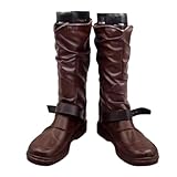 gegecos Anime Game Noragami Cosplay Shoes Yato Boots Unisex (Brown, 7.5)
