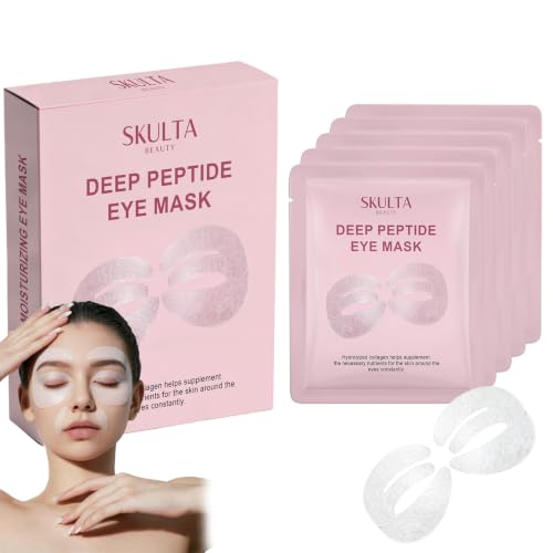 Skulta Deep Peptide Eye Mask Under Eye Patches Collagen Eye Patches for Puffy Eyes & Dark Circles 360 Fit Hydrogel Eye Mask 5 Pairs (1 Box)