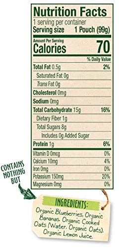 Sprout Organic Baby Food, Stage 2 Pouches, Fruit Veggie & Grain Blend, Blueberry Banana Oatmeal, 3.5 Oz Purees (Pack Of 6) #TOP28