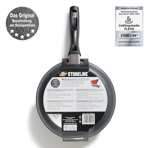 Foto von Stoneline Bratpfanne 24cm, Pfanne Induktion geeignet, Pfanne mit echten Steinpartikeln beschichtet, Brat- & Universalpfannen aus Aluguss, Pfanne 24 cm