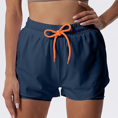 YOAKUKA Women's 2 in 1 Workout Shorts Gym Workout Yoga Running Biker Tennis Skirts Clothes Summer2