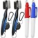 Borogo 2PCS Golf Club Brush Groove Cleaner with 2 Ft Retractable Zip-line and Aluminum Carabiner Cleaning Tools Black