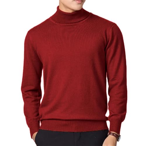 Jegsnoe Men's Turtleneck Sweater Winter Warm Knitted Pullover4