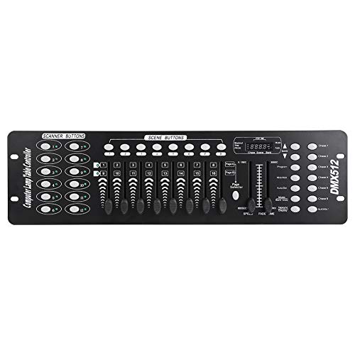 Zerodis Contrôleur de Lumière de Scène, 192 Canaux DMX Console de Lumière de Scène Panneau de Contrôleur de Lumière de Fête pour les Concerts Scolaires Party Disco KTV Club