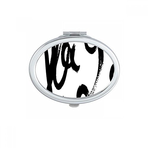 Miroir compact ovale de poche aux lignes verticales multicolores