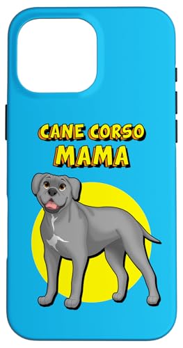 Carcasa para iPhone 16 Pro Max Cane Corso Mamá Gris Cane Corso Perro Madre
