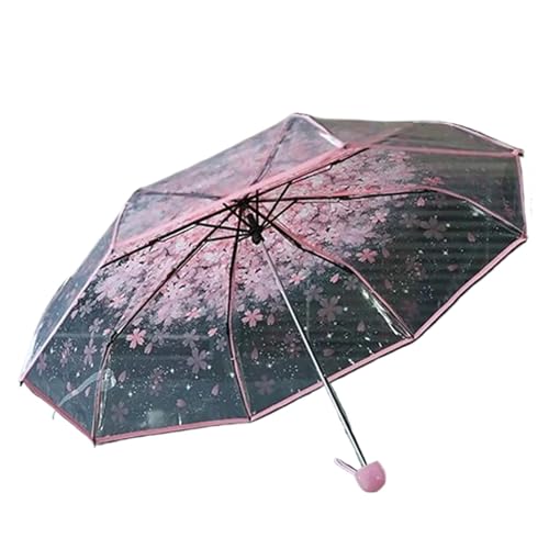 Parapluie transparent Sakura Fresh pour fille idéal pour les trajets urbains sous la pluie