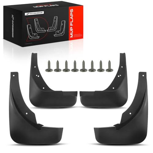 Image of A-Premium Mud Flaps, No Drilling Required Splash Guards with Accessories | Compatible with Audi A4 2009-2012 Sedan, Set of 4 Front and Rear