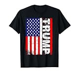 PRESIDENT Donald Trump 2020 Vintage USA Flag T Shirts T-Shirt