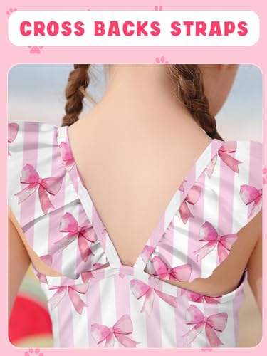 Image of Girls One Piece Swimsuits Toddler Cute Ruffle Bathing Suits Quick Dry Beach Swimwear Size 2-7 Years