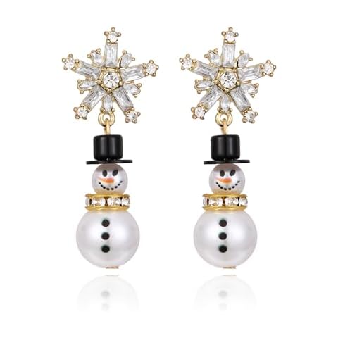 GREICHFAN Christmas Snowman Earrings for Women Snowflake Earrings Holiday Winter Drop Dangle Earrings Cover