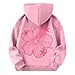 Pink Pom Puff Hoodie Kids Fleece Sweatshirt for Boys & Girls, Gifts for Kids 7-8 Years