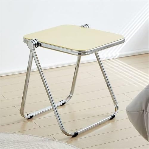 Foldable Acrylic Nightstand - Modern Minimalist Rectangular Bedside Table, Space-Saving Folding Side Table for Living Room & Bedroom, Durable Small End Table Furniture