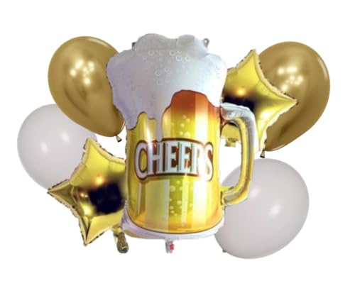 La Mejor Lista de globos dia del padre - los más vendidos. 46 Kit de Globos de Cumpleaños con 7 piezas: Globo Metalico de Cerveza y Estrella, Globos Blancos y Dorados para Despedida, Día del Padre y القضايا de Cumpleaños