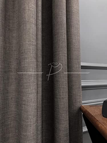 Fon Perde Natural Keten Ultra Dökümlü Lüx Perdelik 150 x 270 Koyu Vizon