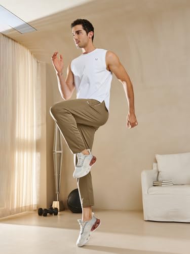 Image of NORTHYARD Men's Joggers Athletic Workout Track Pants Running Gym Training Sweatpants with Zipper Pockets Open Hem