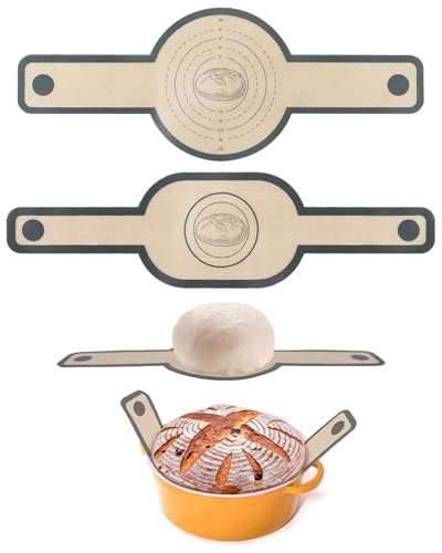 Tpzorjx 2 Piezas Esterilla De Silicona Para Hornear,Honda De Horno Holandés,Esterilla Reutilizable Para Hornear Pan Con Mango Largo Para Moldes De Pan Y Tapetes De Masa