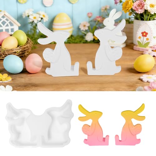 Stampo in Silicone per Pasquale, 3D Coniglio Stampi In Silicone per Pasqua, Stampo Uovo di Pasqua Coniglietto, per Realizzare Candele, Saponi, DIY Conigli Uovo Regali di Pasqua (coniglietto uovo)