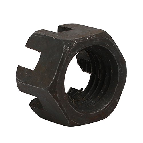 Image of uxcell 5pcs M16x2mm Carbon Steel Grade 8 Hexagon Slotted Castle Nut Black