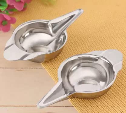 ScentRose 2 Pcs Baby Feeder Spoon for Baby | Food Feeder Bonda | Baby Feeding Spoon | Paladai for New Born | Standard Silver | Pack of 2 | Made in India