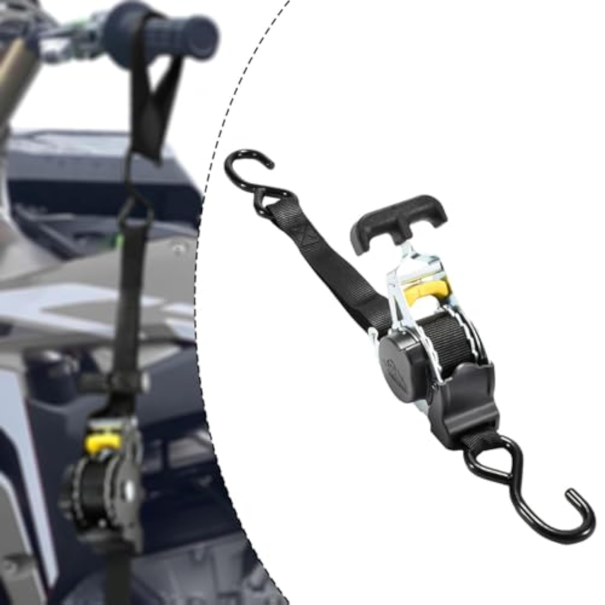 Retractable Ratchet Strap for Truck Vehicles Trailers