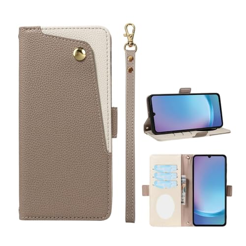 moto g06 5G�p�̎蒠�^ TPU&PU���U�[ �X�^���h�@�\ �J�[�h���[ �X�g���b�v�t�� �l�C moto g06 �P�[�X �ϏՌ� �蒠�^�J�o�[ CASE(�O���[)