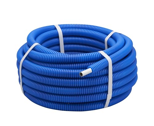 Rollo de tubo multicapa corrugado azul Ø20 mm | Longitud 25 m | Aislamiento térmico eficiente | Ideal para fontanería y calefacción | Resistente y fácil de instalar | QUICK PLOMBERIE