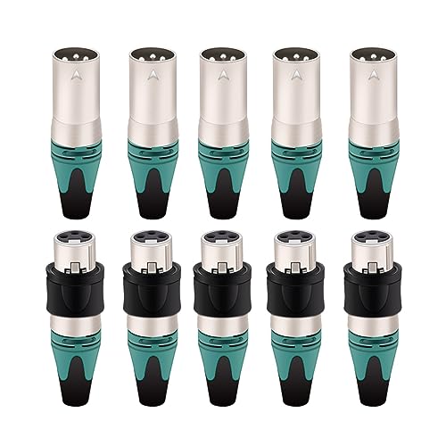 Connecteur XLR 3 broches mâle et femelle châssis vert pour micro