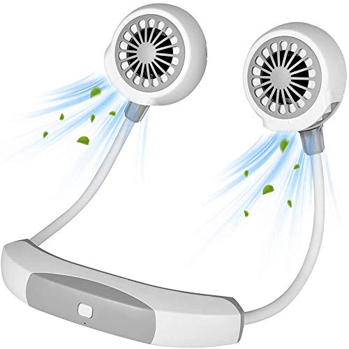WODT Mini Ventilador USB portátil Manos Libres Ventilador Personal Banda para el Cuello Ventilador Deportivo Ventilador de Escritorio USB, 3 velocidades, Ajuste de 360 Grados para Viajes de Oficina